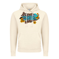 Vintage Artic western cowgirl and sunflower with hat and cowhide leopard Vintage Hoodie - Artiststas