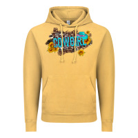 Vintage Mustard western cowgirl and sunflower with hat and cowhide leopard Vintage Hoodie - Artiststas