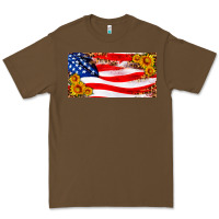 Cacao usa flag and sunflower license plate Premium Tee - HRA Design Shop