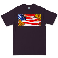 Plum usa flag and sunflower license plate Premium Tee - HRA Design Shop