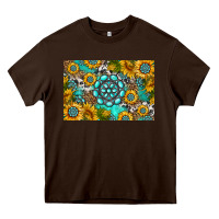 Chocolate Brown western turquoise and sunflowers skinny metal can holder Heavy Core Tee - HRA Design Shop
