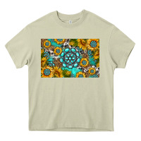 Mossy western turquoise and sunflowers skinny metal can holder Heavy Core Tee - HRA Design Shop