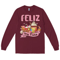 Burgundy mexican new year Long Sleeve Tee - MaliasSmallBusiness