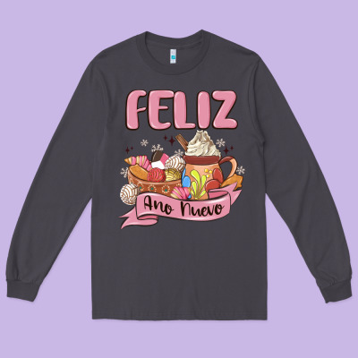Mexican New Year Long Sleeve Tee Designed By Maliassmallbusiness