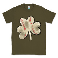 Army Green baseball distressed shamrock Classic Tee - MaliasSmallBusiness