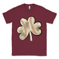 Burgundy baseball distressed shamrock Classic Tee - MaliasSmallBusiness