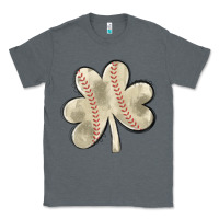 Charcoal Heather baseball distressed shamrock Classic Tee - MaliasSmallBusiness