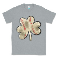 Heather Grey baseball distressed shamrock Classic Tee - MaliasSmallBusiness
