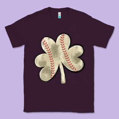 Baseball Distressed Shamrock Classic Tee Designed By Maliassmallbusiness
