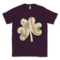 Plum baseball distressed shamrock Classic Tee - MaliasSmallBusiness