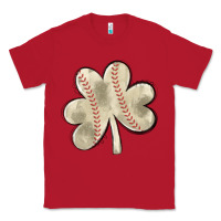 Red baseball distressed shamrock Classic Tee - MaliasSmallBusiness