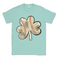Seafoam baseball distressed shamrock Classic Tee - MaliasSmallBusiness