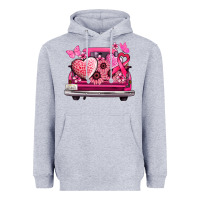 Heather Grey cancer truck back view Heavyweight Hoodie - NancyCooperArtShop