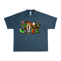 Midnight Navy joy with baby cow and christmas gifts mistletoe Urban Heavy Tee - AdoDesignShop