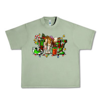 Oil Green joy with baby cow and christmas gifts mistletoe Urban Heavy Tee - AdoDesignShop