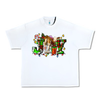 White joy with baby cow and christmas gifts mistletoe Urban Heavy Tee - AdoDesignShop