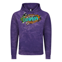 Cloud Purple western cowboy and hat with cactus and cowhide Vintage Hoodie - Artiststas