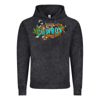Vintage Black western cowboy and hat with cactus and cowhide Vintage Hoodie - Artiststas