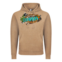 Vintage Coffee western cowboy and hat with cactus and cowhide Vintage Hoodie - Artiststas