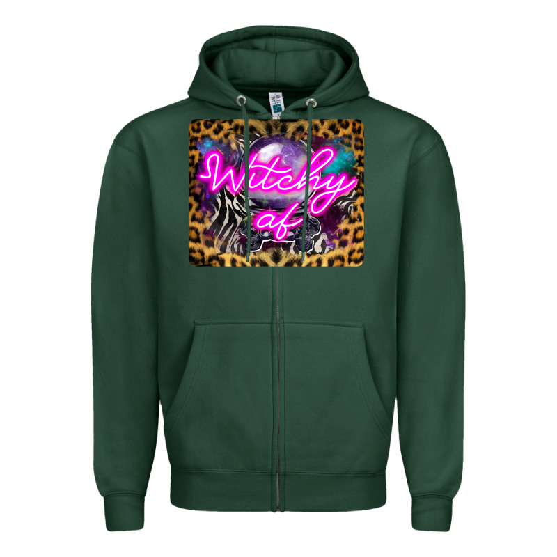 Witchy Af Crystal Ball Zipper Hoodie by LillyAllenDesigns | Teevron
