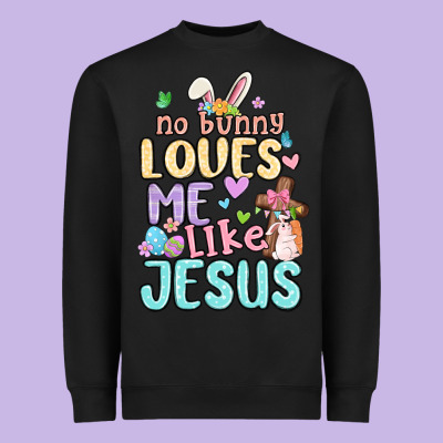 No Bunny Loves Me Like Jesus Heavyweight Sweatshirt Designed By Maliassmallbusiness