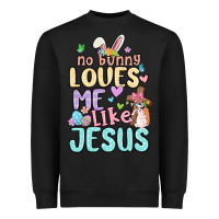 Black no bunny loves me like jesus Heavyweight Sweatshirt - MaliasSmallBusiness
