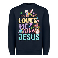 Navy no bunny loves me like jesus Heavyweight Sweatshirt - MaliasSmallBusiness
