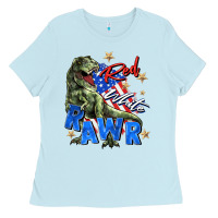 Baby Blue red white rawr Ladies Tee - Zillion Design Studio