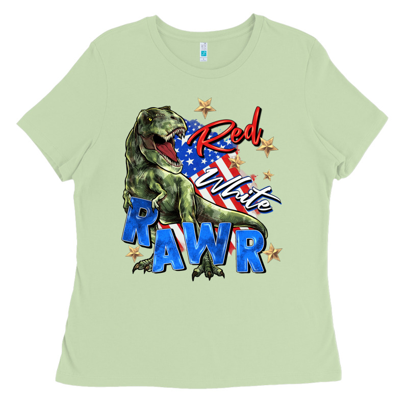 Red White Rawr Ladies Tee by Zillion Design Studio | Teevron