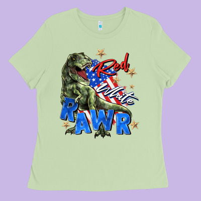 Red White Rawr Ladies Tee Designed By Zillion Design Studio