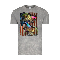 Cloud Rock American Flag With Bass Fish Vintage Tee - LillyAllenDesigns