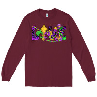 Burgundy mardi gras love Long Sleeve Tee - JahusDesignShop