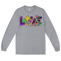 Heather Grey mardi gras love Long Sleeve Tee - JahusDesignShop