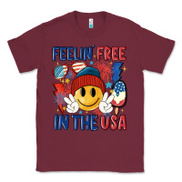 Burgundy feelin free in the usa Classic Tee - MaliasSmallBusiness
