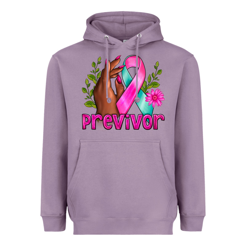 Previvor Breast Cancer Heavyweight Hoodie by NancyCooperArtShop | Teevron