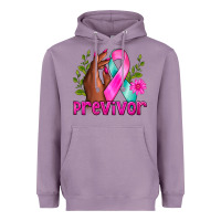 Lavender Previvor Breast Cancer Heavyweight Hoodie - NancyCooperArtShop