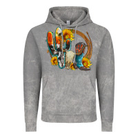 Cloud Rock western cactus bullskull and boots with sunflowers and serape leopard Vintage Hoodie - Artiststas