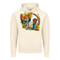 Vintage Artic western cactus bullskull and boots with sunflowers and serape leopard Vintage Hoodie - Artiststas