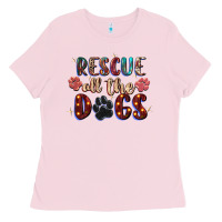 Bubblegum Pink rescue all the dogs Ladies Tee - Zillion Design Studio