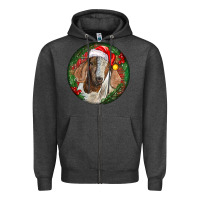 Charcoal Heather Boer Goat Christmas Zipper Hoodie - LillyAllenDesigns