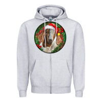 Heather Grey Boer Goat Christmas Zipper Hoodie - LillyAllenDesigns