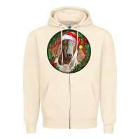 Sandshell Boer Goat Christmas Zipper Hoodie - LillyAllenDesigns