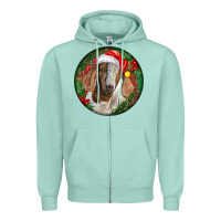 Seafoam Boer Goat Christmas Zipper Hoodie - LillyAllenDesigns
