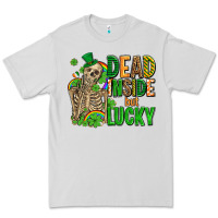 Dove Grey dead inside but lucky  with skeleton Premium Tee - AdoDesignShop