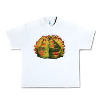 White Gymnocalycium Variegated Cactus Urban Heavy Tee - LillyAllenDesigns