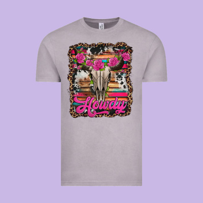 Howdy Valentine's Day Bull Skull Vintage Tee Designed By Jasminsmagicworld