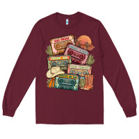 Burgundy country cassette tapes Long Sleeve Tee - MaliasSmallBusiness