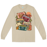 Mushroom country cassette tapes Long Sleeve Tee - MaliasSmallBusiness