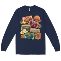 Navy country cassette tapes Long Sleeve Tee - MaliasSmallBusiness