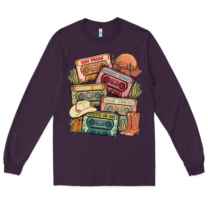Country Cassette Tapes Long Sleeve Tee by MaliasSmallBusiness | Teevron